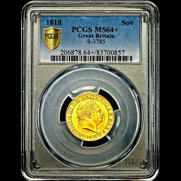 1818 George III Sovereign Choice Uncirculated. PCGS - MS64+