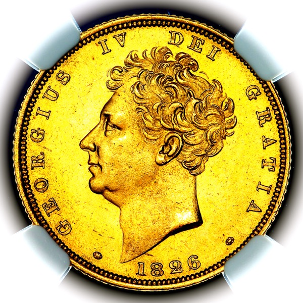 1826 George IV Sovereign Brilliant Unciluated. NGC - MS65