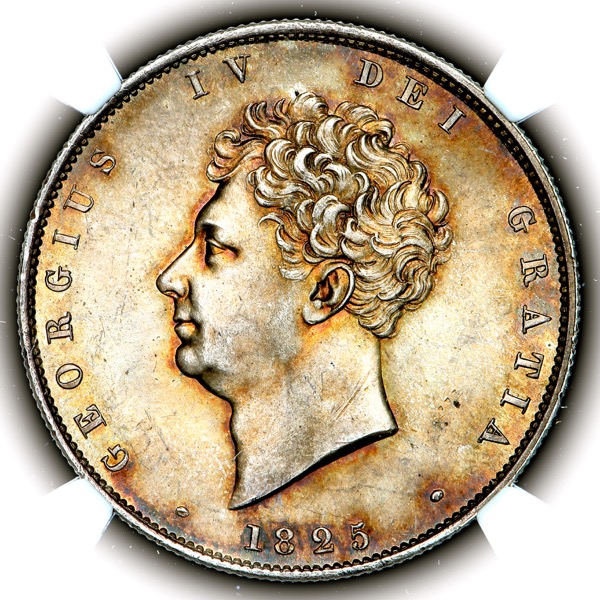 1825 George IV Halfcrown Brilliant Uncirculated. NGC - MS65+