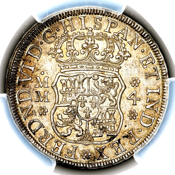 1757 Ferdinand VI Mexico 4 Reales Uncirculated. PCGS - MS63