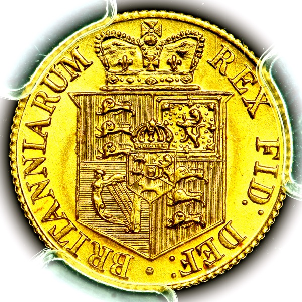 1818 George III Half Sovereign Brilliant Uncirculated. PCGS - MS65