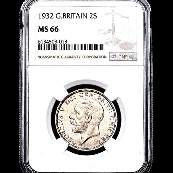 1932 George V Florin Brilliant Uncirculated. NGC - MS66