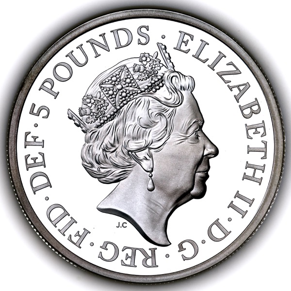 2019 Elizabeth II Proof Five Pounds FDC grade. NGC - PF70 ULTRA CAMEO