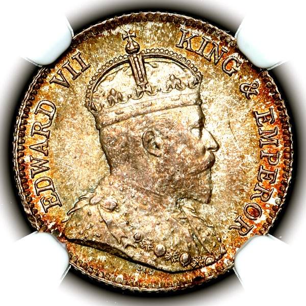 1905 Edward VII Hong Kong 10 Cents Brilliant Uncirculated. NGC - MS65