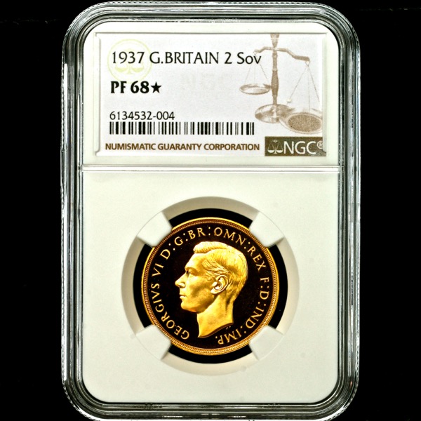 1937 George VI Proof Two Pounds FDC grade. NGC - PF68*