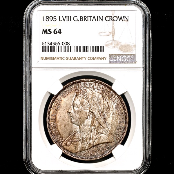 1895 Victoria Old Head Crown Choice Uncirculated. NGC - MS64