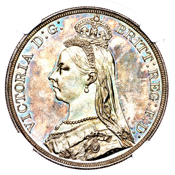 1887 Victoria Jubilee Head Crown Choice Uncirculated. NGC - MS64