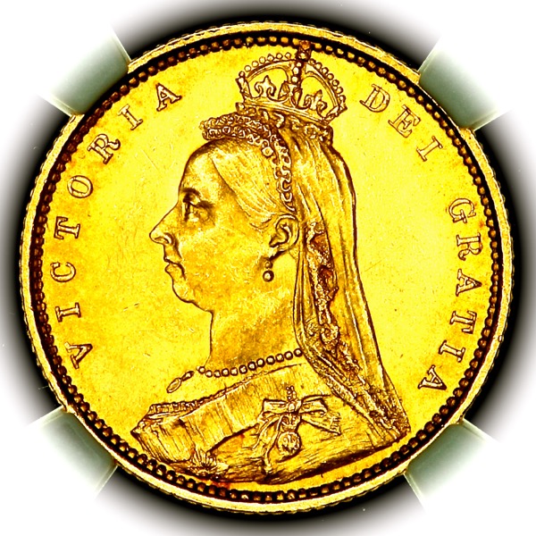 1887 Victoria Jubilee Head Half Sovereign Choice Uncirculated. NGC - MS64