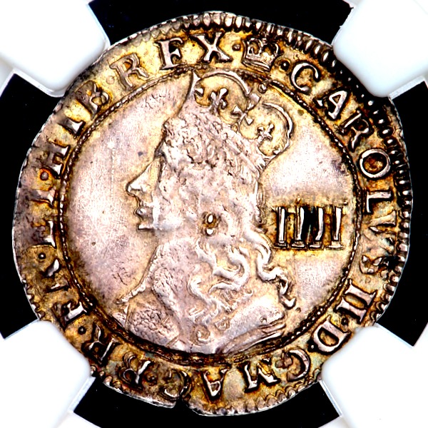 1660-1662 Charles II Fourpence Uncirculated grade. NGC - MS63