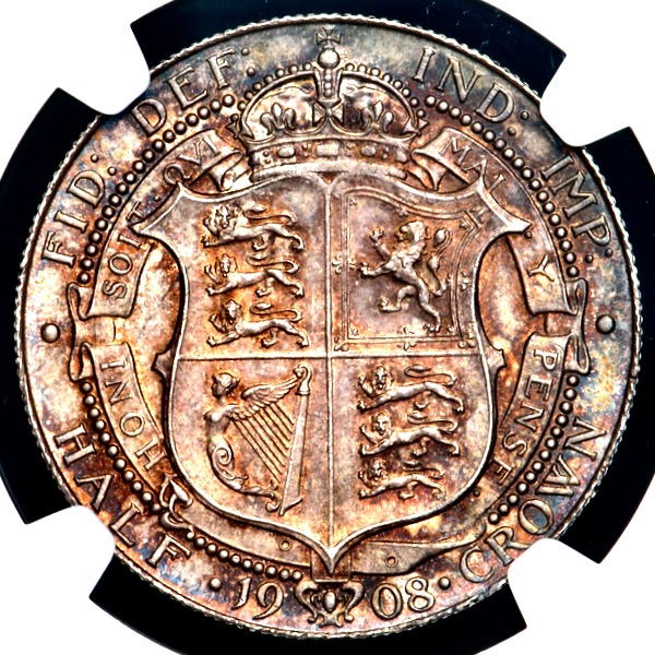 1908 Edward VII Halfcrown Choice Uncirculated. NGC - MS64