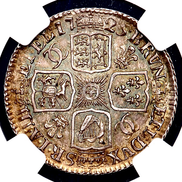 1725 George I Shilling Practically Uncirculated. NGC - MS62