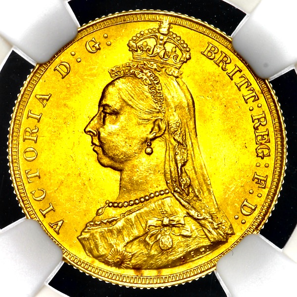 1887 Victoria Jubilee Head Sovereign Uncirculated grade. NGC - MS63