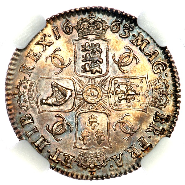 1663 Charles II Shilling Practically Uncirculated. NGC - MS62