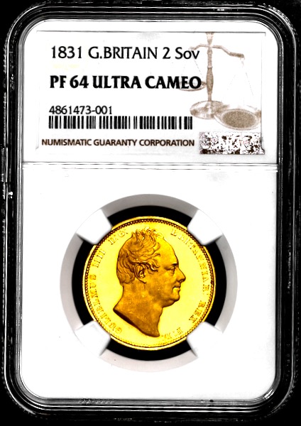 1831 William IV Proof Two Pounds NGC- PF64 Ultra Cameo