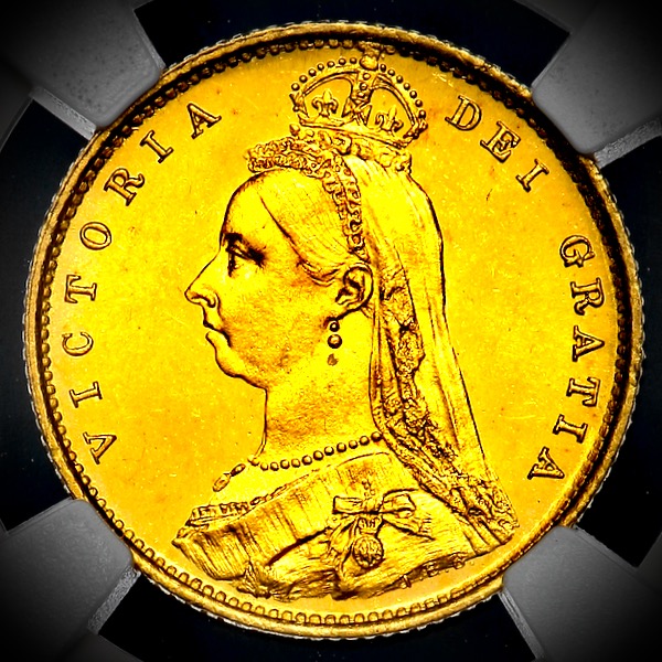 1887 Victoria Jubilee Head Half Sovereign Brilliant Uncirculated. NGC - MS65