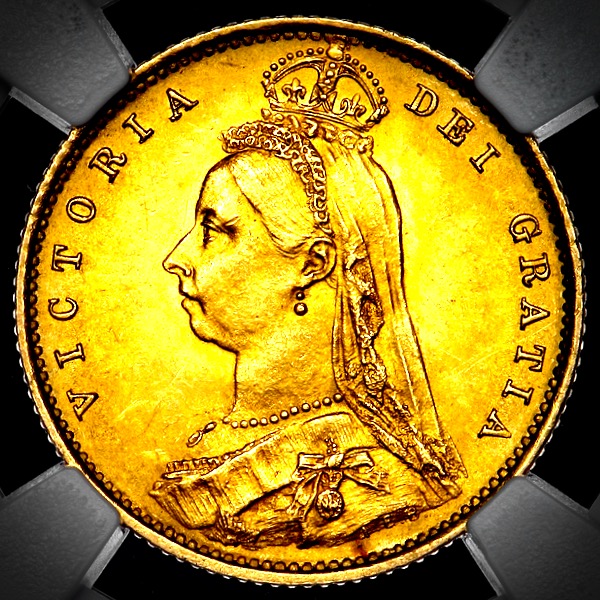 1887 Victoria Jubilee Head Half Sovereign Brilliant Uncirculated. NGC - MS65