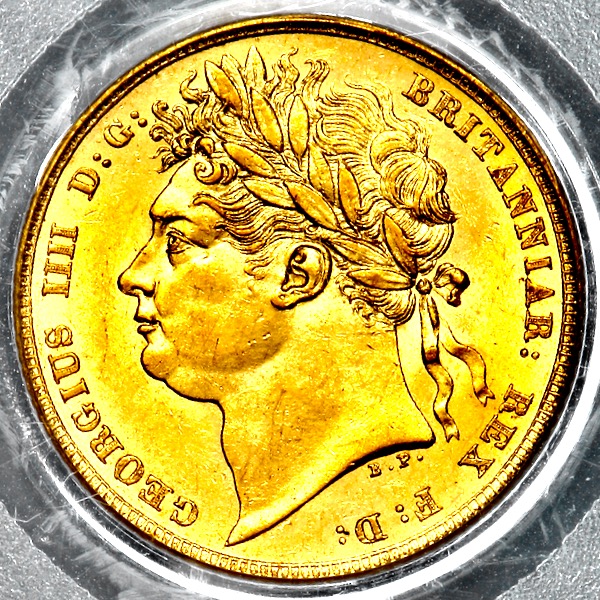 1823 George IV Sovereign Practically Uncirculated. PCGS - MS62