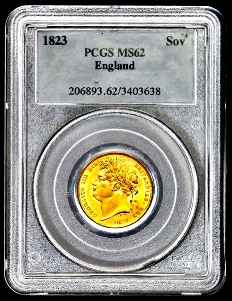 1823 George IV Sovereign Practically Uncirculated. PCGS - MS62