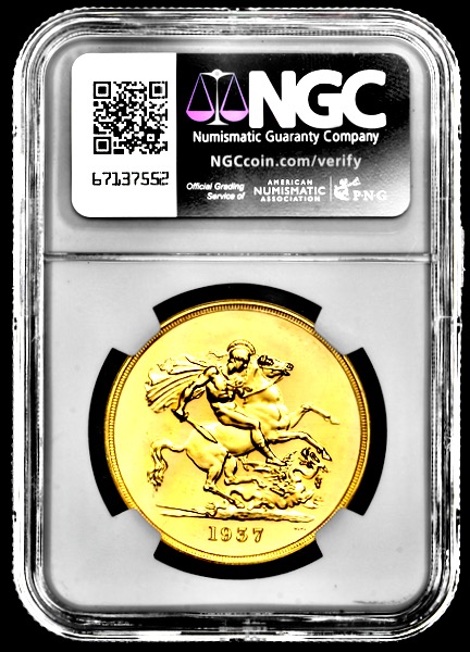 1937 George VI Proof Five Pounds NGC - PF65 ULTRA CAMEO