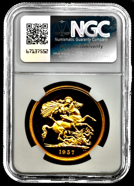 1937 George VI Proof Five Pounds NGC - PF65 ULTRA CAMEO