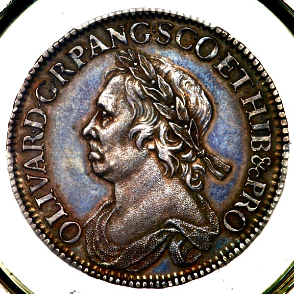 1658 Oliver Cromwell Halfcrown Uncirculated. PCGS - MS63