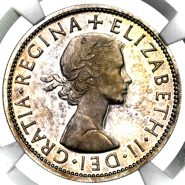 1958 Elizabeth II Proof Halfcrown NGC - PF63 CAMEO