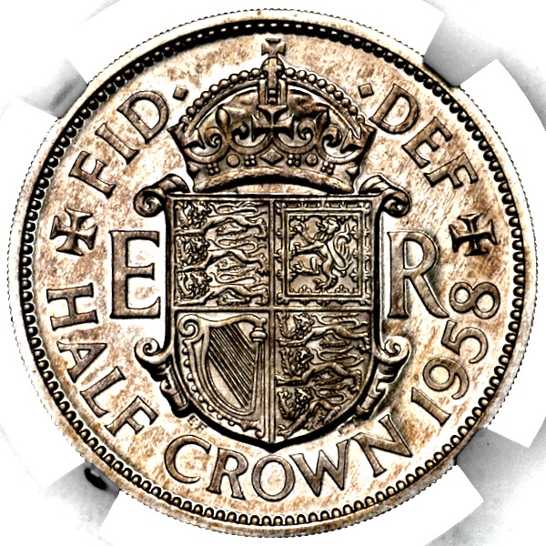 1958 Elizabeth II Proof Halfcrown NGC - PF63 CAMEO