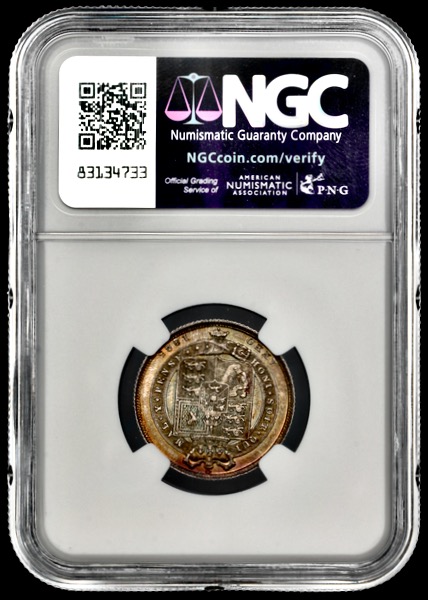 1825 George IV Shilling Brilliant Uncirculated. NGC - MS66+