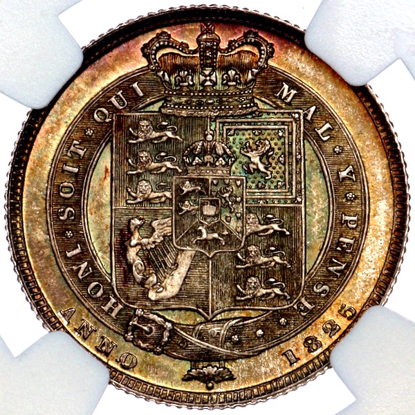 1825 George IV Shilling Brilliant Uncirculated. NGC - MS66+