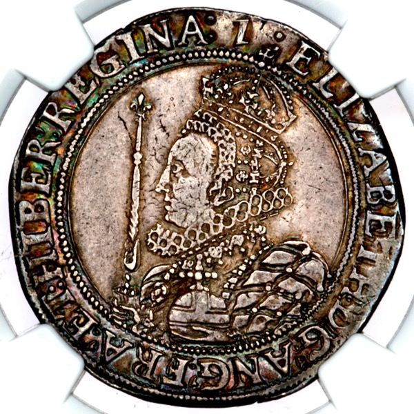 1601-1602 Elizabeth I Halfcrown NGC - About Uncirculated 58