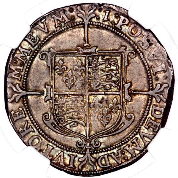 1601-1602 Elizabeth I Halfcrown NGC - About Uncirculated 58
