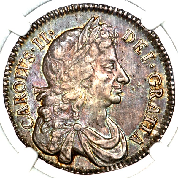1679 Charles II Halfcrown NGC - About Uncirculated 58