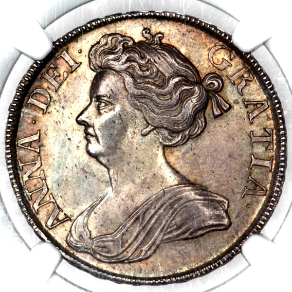 1712 Anne Halfcrown Uncirculated. NGC - MS63