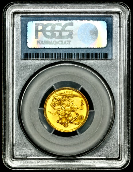 1821 George IV Sovereign Uncirculated. PCGS - Mint State 63