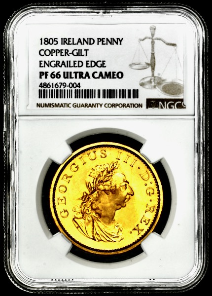 1805 George III Ireland Proof Penny NGC - PF66 ULTRA CAMEO