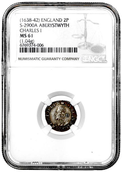 1638-1642 Charles I Halfgroat NGC - Mint State 61
