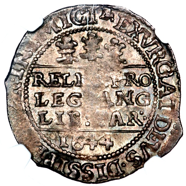 1644 Charles I Shilling Practically Uncirculated. NGC - MS62