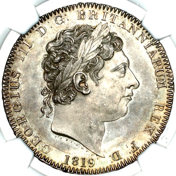 1819 George III Crown Choice Uncirculated. NGC - MS64+