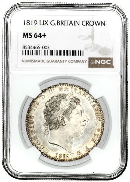 1819 George III Crown Choice Uncirculated. NGC - MS64+