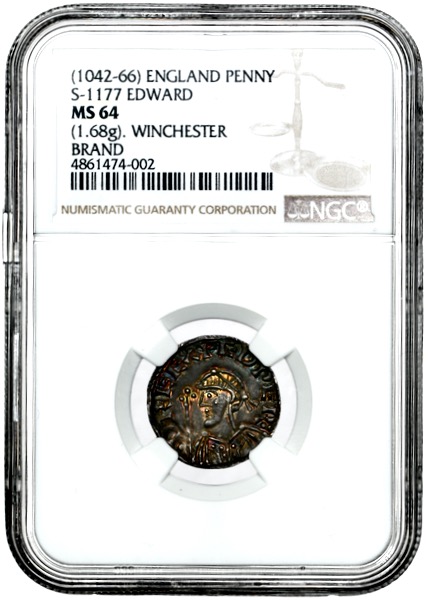 1042-66 Edward the Confessor Penny Choice Uncirculated. NGC - MS64