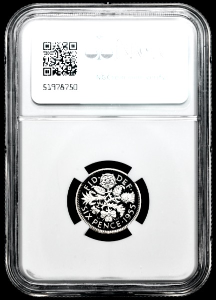 1955 Elizabeth II Proof Sixpence NGC - PF66 CAMEO