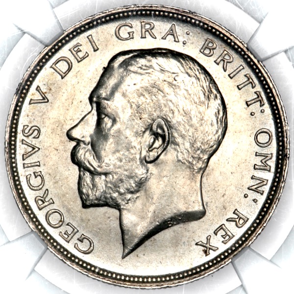 1912 George V Halfcrown Brilliant Uncirculated. NGC - MS65