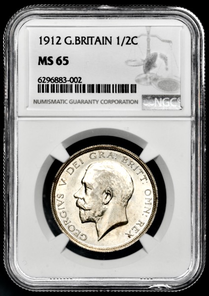 1912 George V Halfcrown Brilliant Uncirculated. NGC - MS65