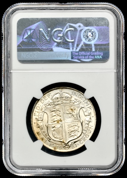 1921 George V Halfcrown Choice Uncirculated. NGC - Mint State 64