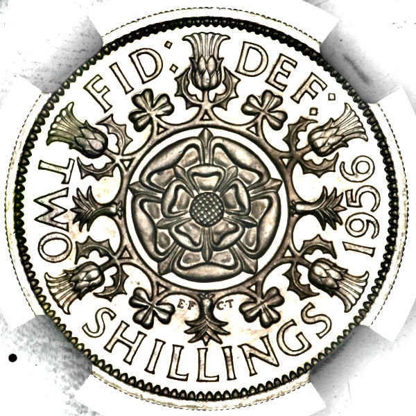 1956 Elizabeth II Proof Florin NGC - PF67 CAMEO