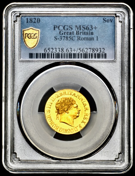 1820 George III Sovereign Uncirculated. PCGS - MS63+