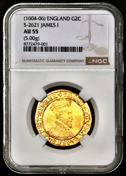 1604-1606 James I Double Crown NGC - AU55
