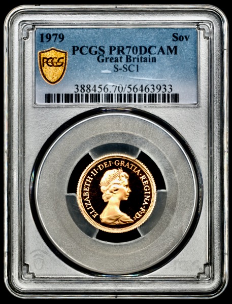 1979 Elizabeth II Proof Sovereign FDC. PCGS - Proof 70 Deep Cameo