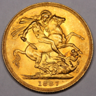 1887 QUEEN VICTORIA JUBILEE GOLD SOVEREIGN COIN