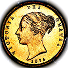 1875 Queen Victoria Half Sovereign